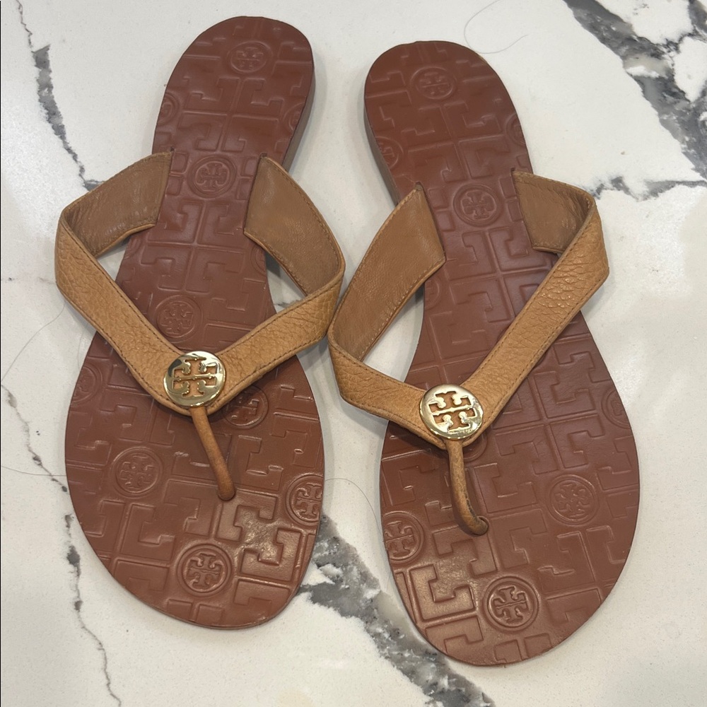 Tory Burch Tan Leather Sandals
